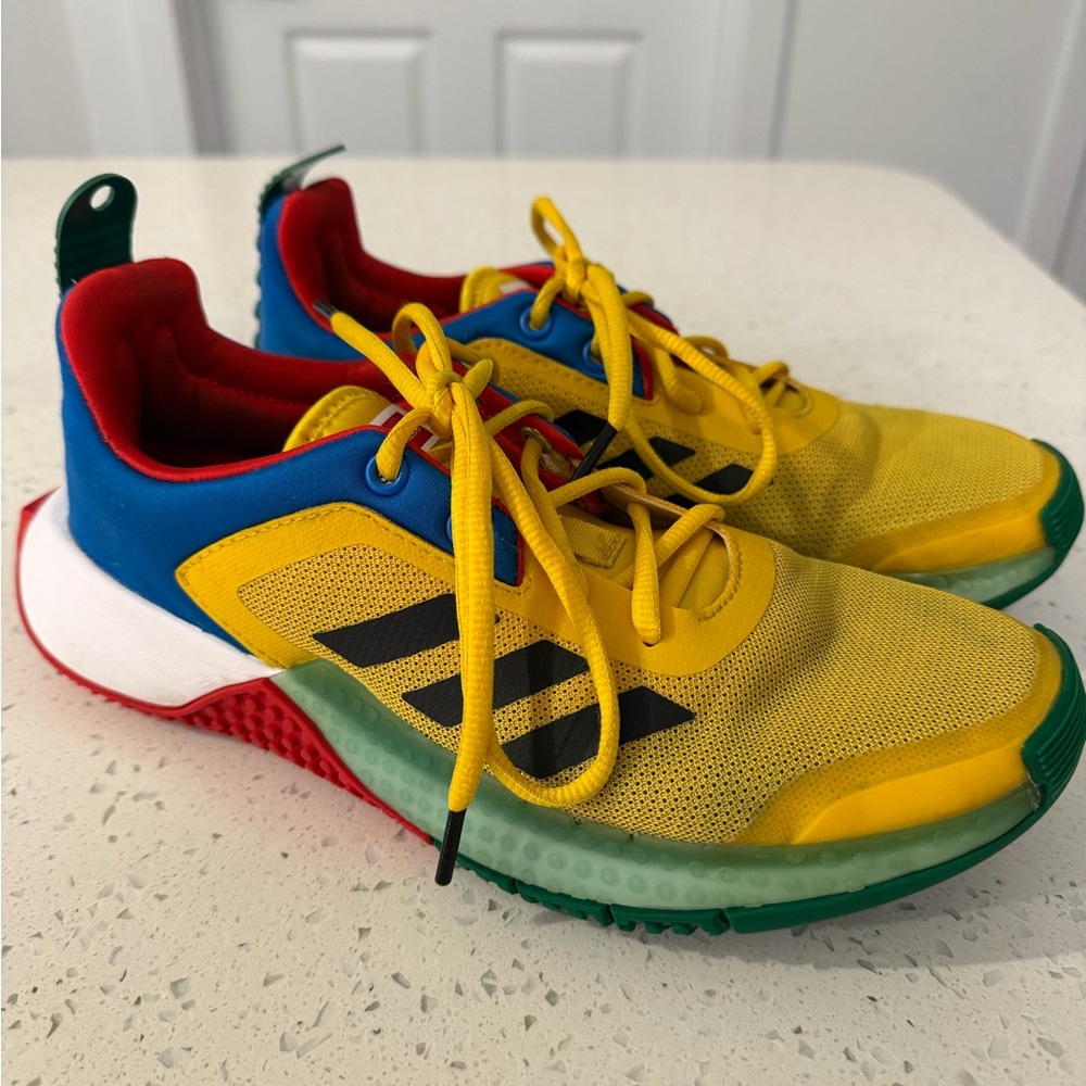 Adidas Kids' Yellow and Blue Sneakers